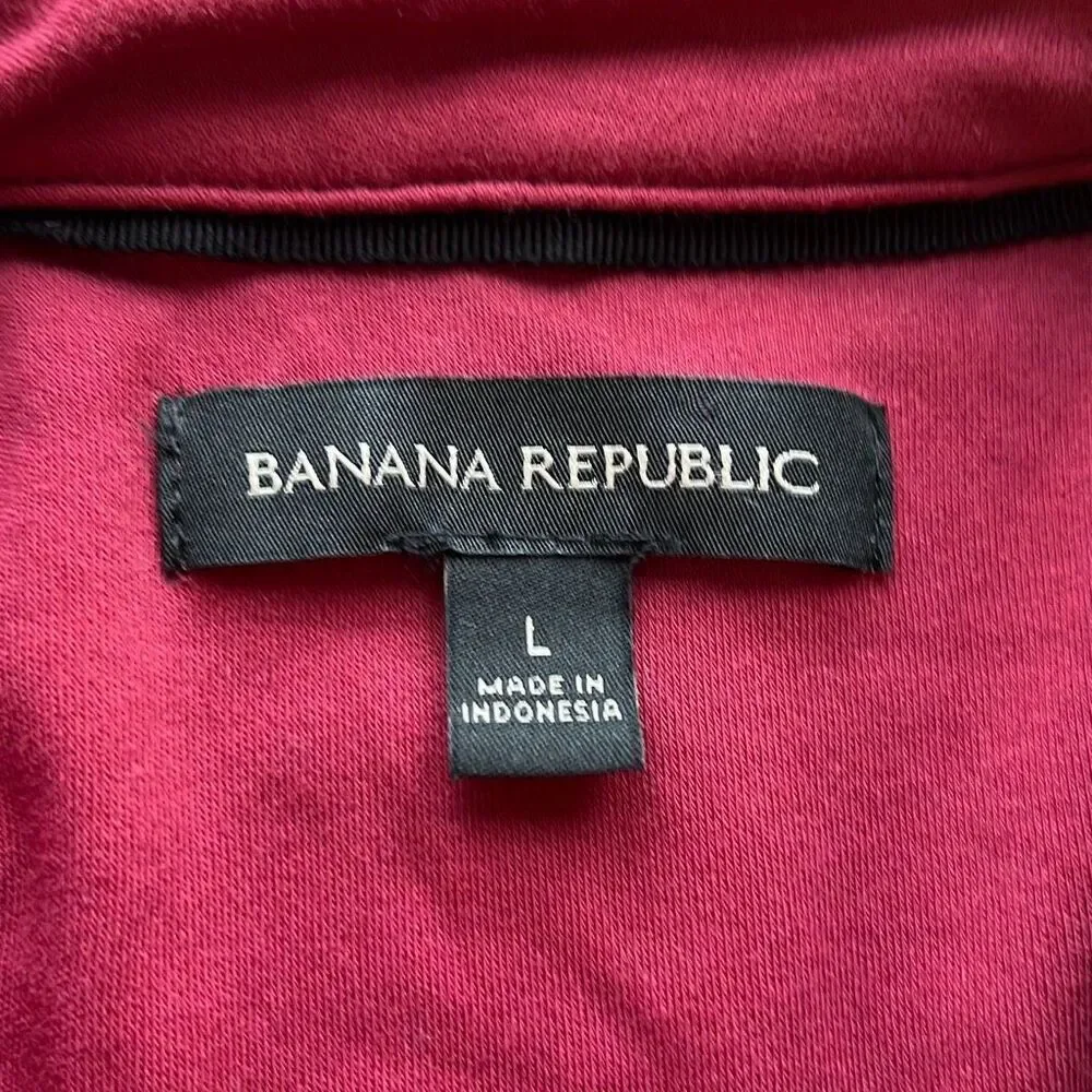 Banana Republic Maroon Performance Stretch Polo Mens Large